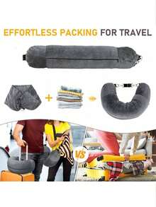 1个超柔软旅行颈枕，大号可调节枕芯，带长拉链，可替换枕芯，方便携带，无需额外行李费。柔软天鹅绒枕套，不含枕芯，方便携带，适用于汽车、飞机及各种场合。配有收纳袋和绑带，是旅行的理想之选。