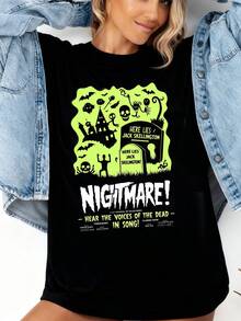 Vintage Nightmare Before Christmas T-Shirt T Shirt  Women Unisex Tshirt SY886-3 - Đen 4 - Xem 1