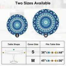 PickyNproud Round Tablecloth Waterproof Round Fitted Tablecloth With Elastic Fits 36"-44" Round Tables For Dinner, Outdoor, Picnic - ColorI - 查看 6