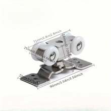 2个滑动门滚轮五金件 滑动门滑轮 4轮玻璃门悬挂轨道滑轮 静音尼龙轮 - 彩色 - 查看 9