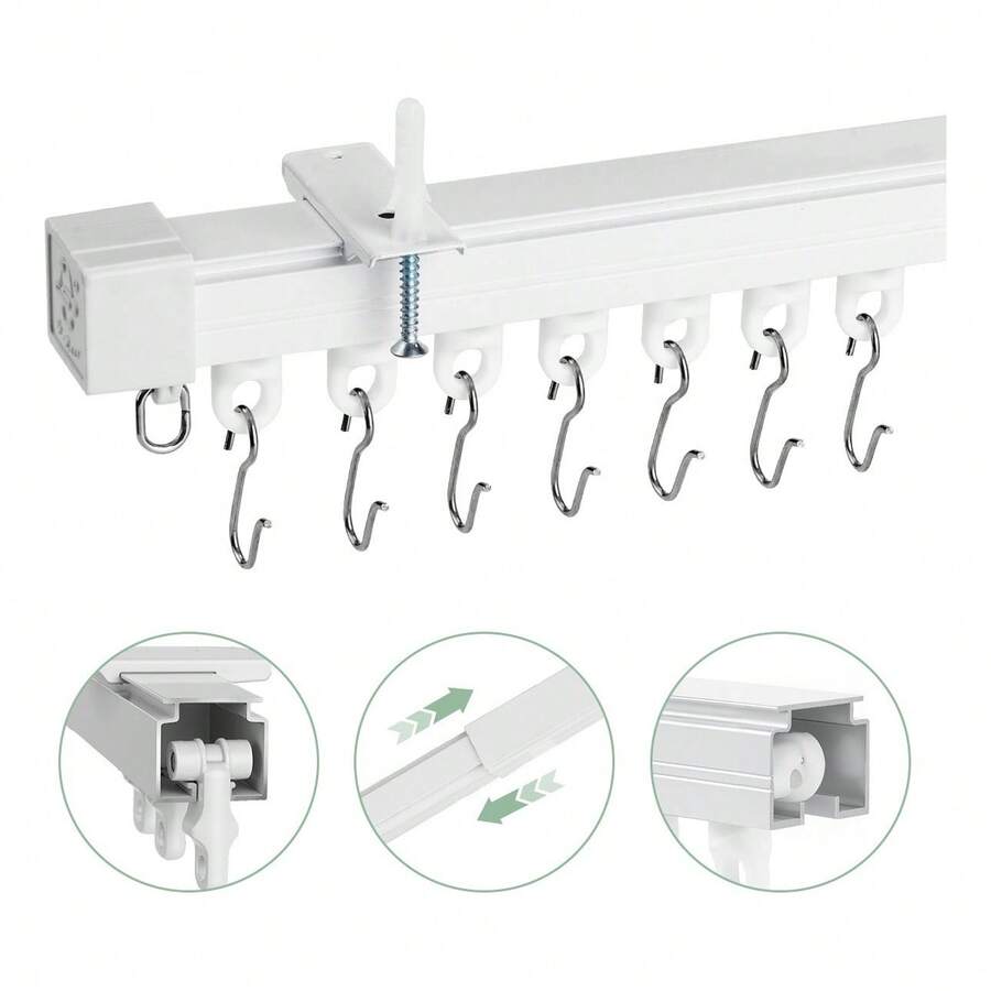 TendenciaCortineros Ajustable Riel Para Cortina De Techo 0.8-2.1mCalidad premium - Blanco - Ver 1