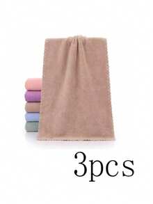 Conjunto de 3/9/6 toalhas de lã coral super macias, toalhas de rosto super absorventes, multiuso, podem ser usadas para secar o cabelo, enxugar a umidade, limpar carros, esportes, viagens e como itens essenciais para o banheiro. - Castanho - Ver 8