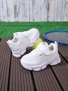 1双透气网面儿童鞋，新款春秋季韩版儿童休闲运动鞋，男童/女童婴儿幼儿白色鞋 - 米色 - 查看 2