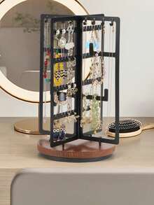 This Multi-Functional Elegant Jewelry Display Stand Includes A Detachable Rotating Holder, Four Rows Of Large Capacity Display Space, And Multiple Color Options. It Is Beautiful And Fashionable, Very Suitable For Displaying Earrings, Necklaces And Rings. It Provides Ample Storage Space And Is Easy To Assemble, Making It A Perfect Gift For Holidays, Valentine's Day Or Birthdays. - Multicolor - View 8