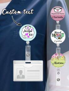个性化胸牌卷轴，定制护士伸缩胸牌夹，护士ID卡扣挂绳胸牌夹，注册护士ID胸牌，员工礼物，听诊器731，个性化装饰品，个性化礼物，节日礼物，护士节