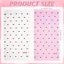 2pcs Valentine'S Day Hand Towels Red Pink Hearts Embroidered Towel For Bath Cotton Soft Bathroom Kitchen Valentine'S Day Decorative Set For Drying Cleaning Cooking Holiday Decor Gift,14 X 29 Inch - ColorF - 查看 2