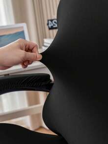 1set/4pcs Gaming Chair Cover, Solid Color Anti-Cat Polyester Office Chair Cover Computer Chair Cover, Removable And Washable Office Chair Protective Cover, One Backrest Cover, One Chair Cover, Two Armrests - Black - View 6