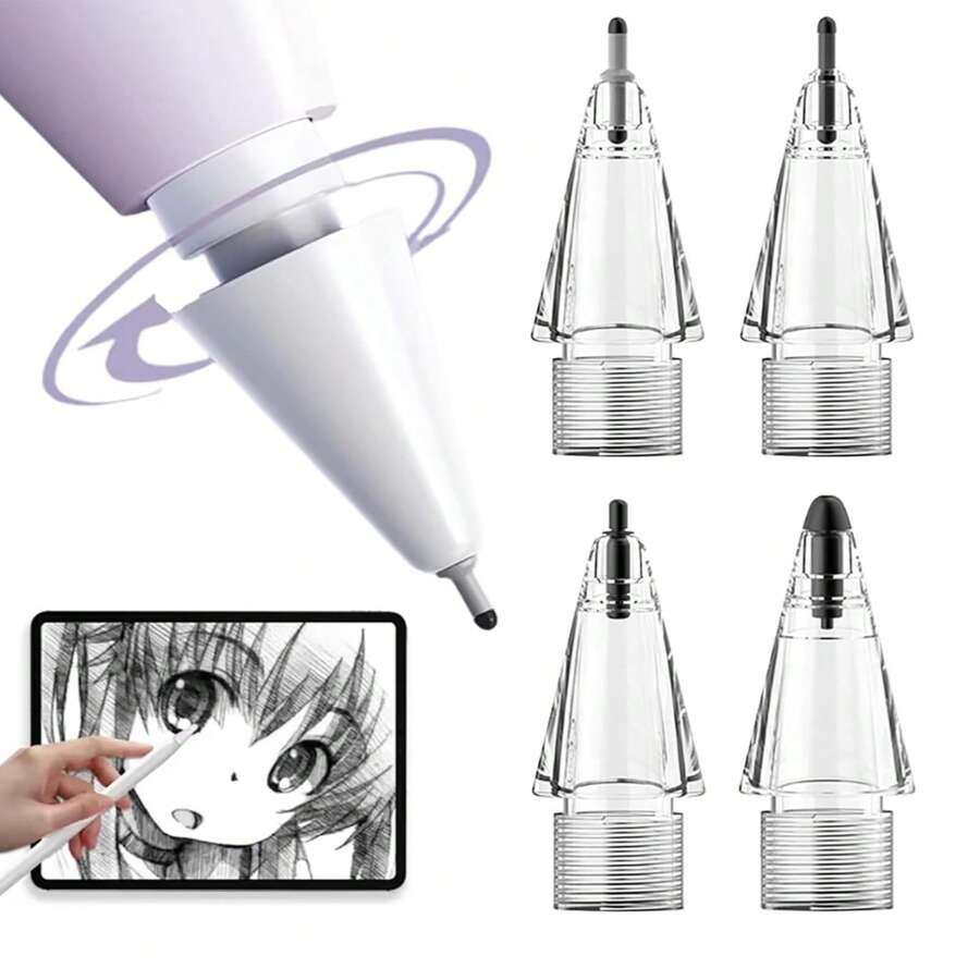 4支升级版替换笔尖，兼容Apple Pencil Pro/第一代/第二代/USB-C接口，全新柔软笔芯和POM笔尖，附赠专业笔盒 - 彩色 - 查看 1