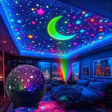 The Black Star Projection Light Ceiling Creates A Starlight Atmosphere. It Is Powered By USB Without Batteries, Instantly Transforming The Bedside In The Bedroom Into A Starry Sky Ceiling. It Is A Sleep-Inducing Atmosphere Night Light, A Romantic - Black - View 3