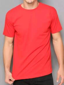 Basic Casual Shirt For All Occasions. Men's T-Shirt, 30.1 Thread Count, Lightweight, Soft Fabric With Good Drape And Durability, 100% Cotton. - 紅色 - 查看 2