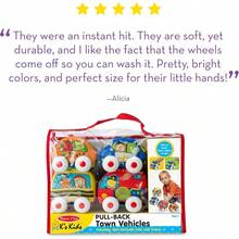 and Doug Vehículos de Tracción Set de Juguetes Suaves para Bebés y Niños Pequeños 4 Carros y Camiones y Estuche Para Llevar - como en la foto - Ver 5