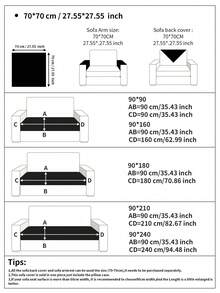 Capa de almofada listrada em chenille (1 peça), para sofás de 1, 2, 3 ou 4 lugares, protetor de assento, apoio de braço e encosto, antiderrapante, adequada para todas as estações. - Branco - Ver 3