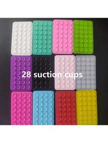 3/2/1pcs Set Random Style Silicone Suction Cup, Suitable For Phone Cases, Tablets. Silicone Suction Cup Phone Case Sticky Stand, Strong Adsorption For Selfie Video, [Each Phone Sticker Has 24/28/40 Suction Cups.] - Multicolor - View 8