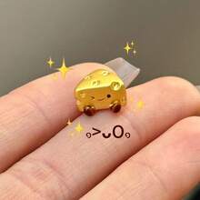 1颗镀金奶酪三角形珠子，DIY手链项链配件 - 金色 - 查看 1