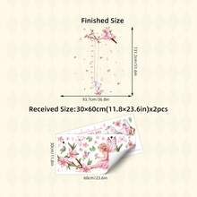 1/2 张/套 神奇仙子身高测量墙贴，0 至 150 厘米身高尺，粉色仙子栖息在树枝上，粉色花瓣和蝴蝶装饰，适合女孩婴儿房卧室门，可移除即撕即贴，梦幻粉色春日主题艺术 - 彩色 - 查看 14