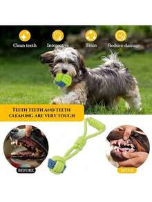 Conjunto Multipeças de Brinquedos de Mastigação para Cães e Gatos Pequenos, Médios e Grandes, Brinquedos Felizes para Cachorros, Brinquedos de Corda e Brinquedos com Apito, Adequados para Interação Cão-Gato, Trituração de Dentes e Limpeza Dental, Filhote, Brinquedo de Cachorro, Brinquedo de Gato, Acessórios para Animais de Estimação - Multicolorido - Visão 4