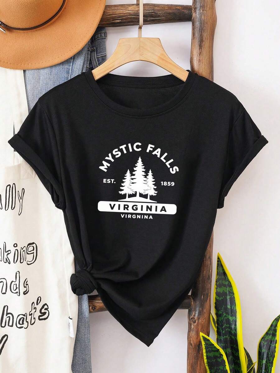 Sudadera de Mystic Falls, Virginia, cuello redondo unisex-2 - Negro 3 - Ver 1