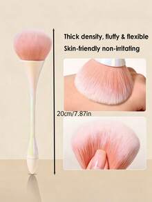 1支彩色手柄日式化妆刷 - 柔软刷毛，适用于指甲粉/腮红等