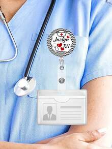 个性化胸牌卷轴，定制护士伸缩胸牌夹，护士ID卡扣挂绳胸牌夹，注册护士ID胸牌，员工礼物，听诊器731，个性化装饰品，个性化礼物，节日礼物，护士节