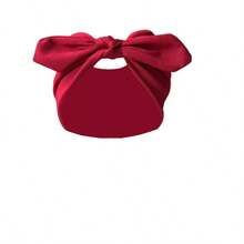 1pc Wide Women's Rabbit Ear Headband, Cute Sweet Girl Solid Color Headwrap, Elastic Bow Knot Hair Accessory For Back To School Women Hair Bands Women Hair Accessories - Burgundy - View 2