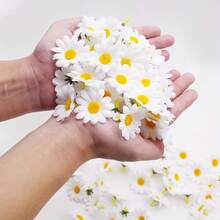 100/50/10 Pcs White Daisy Artificial Flowers And Colorful Daisy Confetti - Perfect For DIY Crafts, Wreath Making, Vase Decor, Hair Accessories, And Tabletop Decorations. Suitable For Spring Weddings, Engagements, Birthdays, Family Gatherings, Home Decor, Holidays And Parties, Autumn Decorations, Etc. - White - View 2