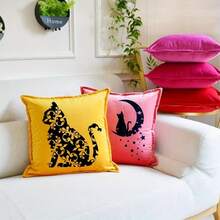 14 قطعة مجموعة قوالب قطة قابلة لإعادة الاستخدام - قوالب قطة وقمر وزهور بلاستيكية للخشب والجدران والأقمشة والأعمال اليدوية - متعدد الألوان - مشاهدة 2