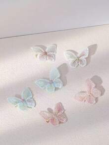 6pcs/Set Colorful Butterfly Hair Clips For Girls - Multicolor - View 2