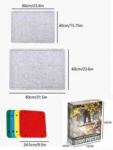 1000片创意成人拼图，厚实耐用无缝DIY拼图，趣味高品质家庭挑战无框拼图，适合作为生日礼物、复活节礼物、家居装饰、客厅装饰、办公室装饰、情人节礼物、玩具 - 彩色 - 查看 7