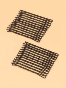 100 piezas/Caja Pinzas para el cabello ondulado básicas para mujeres, Pasadores clásicos negros, Adecuados para uso diario, Pinzas de garra, Pasadores para el cabello, Horquillas, Accesorios para la cabeza, Accesorios para el cabello para mujeres - Negro - Ver 5