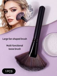 1pc Large Fan-Shaped Makeup Brush, Powder Brush, Excess Powder Brush, New Nail Art Brush, Dust Brush, Multi-Functional Makeup Tool - Black - View 8
