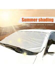 Universal Car Windshield Cover, Snow & Sun Protection, Made Of Polyester Fiber, Suitable For All Seasons, Shading In Summer And Snow Protection In Winter - Multicolor - View 5