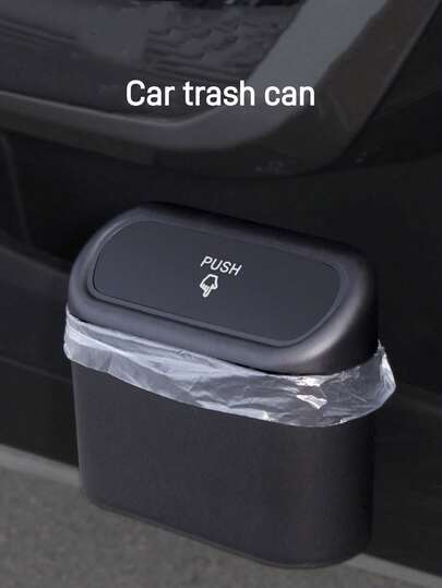 1/2pcs Mini Car Trash Can With Lid, Leak-Proof Vehicle Interior Organizer To Hold Snacks, Wrappers, Tissues, Masks, Essential Car Accessory With 360° Anti-Spill Design And Removable Inner Bucket