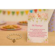 Tendencia10 Recuerdos Pulsera Bautizo Niña Con Tarjeta CelofánCalidad premium - Lila - Ver 8