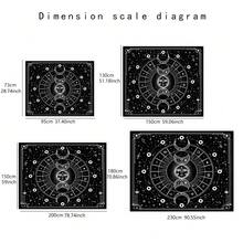 12 Zodiac Constellations Peach Velvet Tapestry Wall Hanging, Digital Printed Decorative Fabric Headboard Hanging, Moon & Star, Space, Mystical Black & White Wall Tapestry For Bedroom Home Decor - Multicolor - View 3