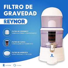 Purificador de Agua  Filtro por Gravedad |14 Litros de Almacenaje, 7 Capas de Filtrado, Mineraliza el agua, filtro de cloro y fluoruro (Modelo de Encimera) |,37543506 - Gris Oscuro - Ver 2