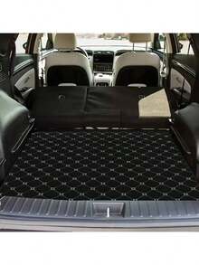 1 Szt. Premium Velvet Car Trunk Mat Vibrant Floral Print Anti-Slip Scratch-Resistant Easy Clean Fit SUV Truck Sedan - Lattice - View 4