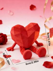 1件3D打印情人节小礼物，可动心形摆件，创意工艺品，贴心惊喜，适合表白、周年纪念或疗愈玩具收藏 - 彩色 - 查看 3