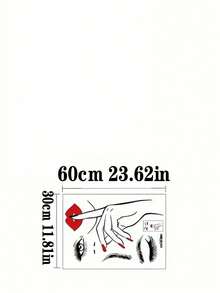 1张/2个性感红唇女孩墙贴，可移除PVC贴纸，适用于卧室、客厅、梳妆台、浴室装饰 - 彩色 - 查看 2