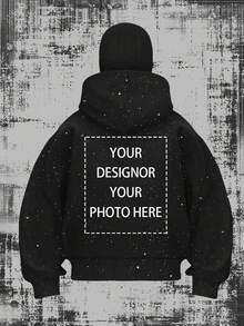 Women's Casual Double-Hooded Half-Zip Sweatshirt With A Shimmering Silver Polka Dot Pattern; Customizable Text And Graphic Prints Are Also Available. - Black - View 3