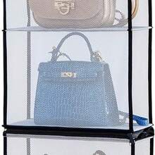 Gray Bag Storage, 4 Tiers, 2 Compartments, Can Be Used Separately