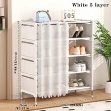 1pc Simple Shoe Rack, Home Entryway Shoe Storage Organizer, Multi-Space Display, Bathroom, Kitchen Storage, Multi-Tier Space-Saving, Suitable For Rental, Apartment - Multicolor - View 12