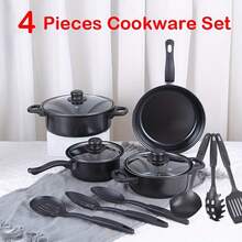 13pcs/Set Nonstick Cookware Set With Lids, Pots, Pans, Spatula, Saucepan, Frying Pan, Marble Coating