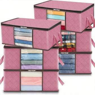 3 Peças Sacolas Dobráveis de Armazenamento Doméstico, Organizador Doméstico para Roupas, Roupa de Cama, Suéteres, Travesseiros e Armazenamento de Armário