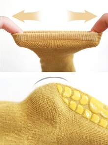 Conjunto de 3 pares de meias antiderrapantes com bolinhas, meias infantis sem costura em cores sólidas e vibrantes, ideais para todas as estações. - Multicolorido - Ver 3