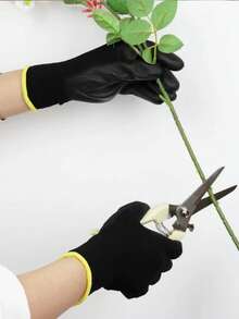 2只/1双园艺PU手套，适用于花卉包装，防刮乳胶材质，耐用花艺用品，轻便材质（颜色随机） - 彩色 - 查看 4