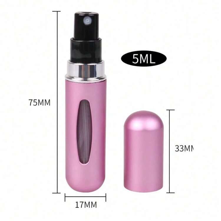 5ml Perfume Atomizer Portable Liquid Container For Cosmetics Traveling Mini Aluminum Spray Alcochol Empty Refillable Bottle - 5毫昇亮粉色 - 查看 2