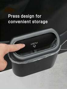 1/2 thùng rác mini cho ô tô có nắp đậy, hộp đựng đồ dùng nội thất xe chống rò rỉ để đựng đồ ăn nhẹ, giấy gói, khăn giấy, khẩu trang, phụ kiện ô tô thiết yếu với thiết kế chống tràn 360° và thùng bên trong có thể tháo rời. - Nhiều màu - Xem 6