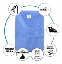 TendenciaBata De Baño Microfibra Plus Pachoncita Unitalla SuabeeecitoCalidad premium - Celeste - Ver 2