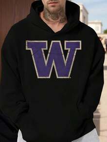 University Of Washington Huskies Black Hoodie With Distressed Purple W Logo For Men And Women College Spirit Wear Perfect For Game Days Campus Life And Everyday Casual Wear Hoodies For Men Black Hoodie For Women Men's Hoodie - màu đen - Xem 6