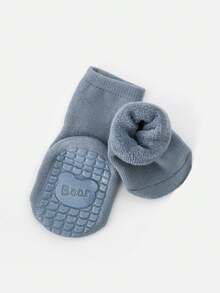 3 Paar Neugeborenen Baby einfarbige Crew Socken, knöchellang, flauschig, warm, dick, rutschfest, für Baby Jungen und Mädchen - Verschiedenfarbig - Übersicht 4